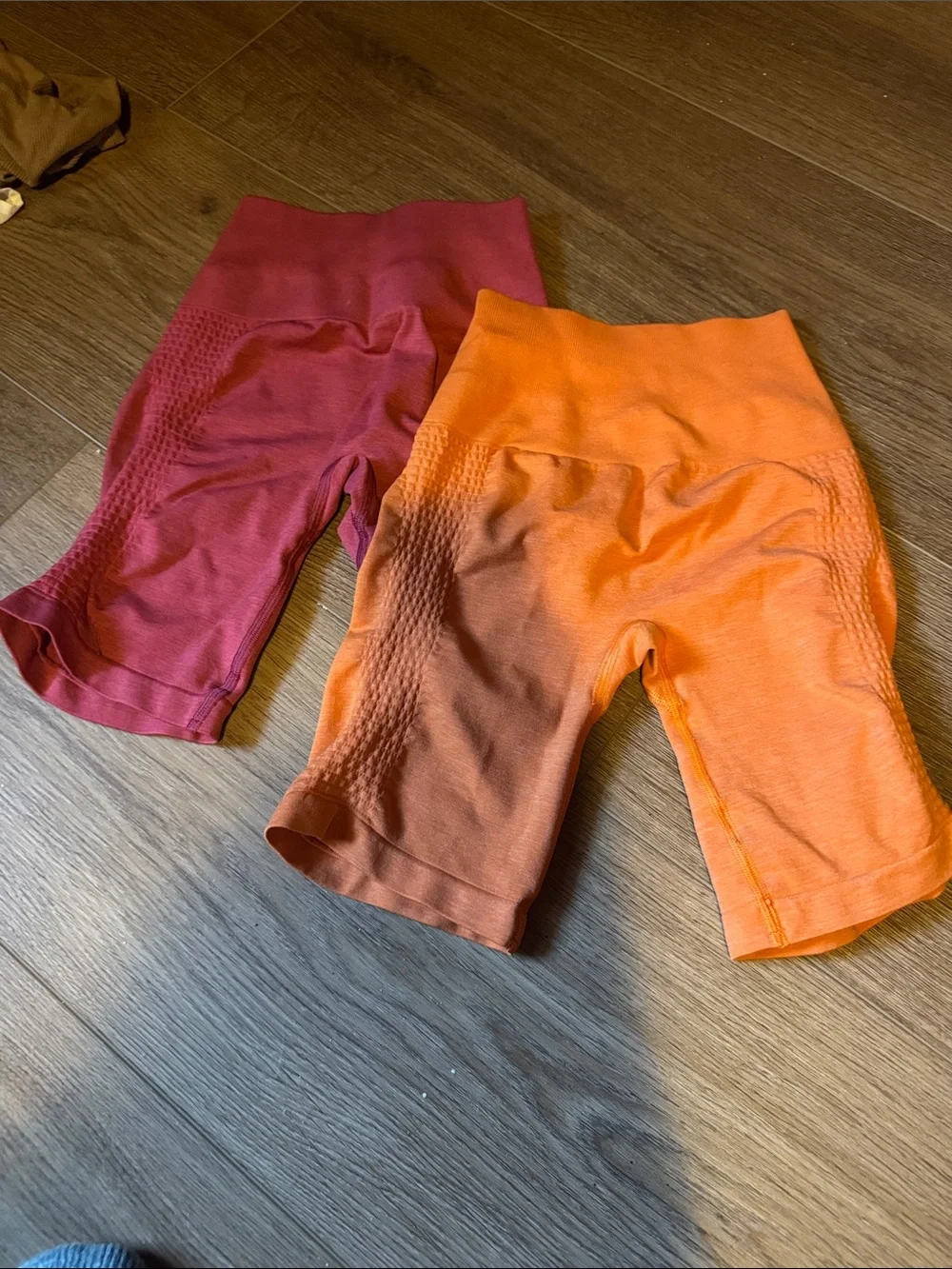 Alphalete Orange and Pink Gradient Athletic Bike Shorts